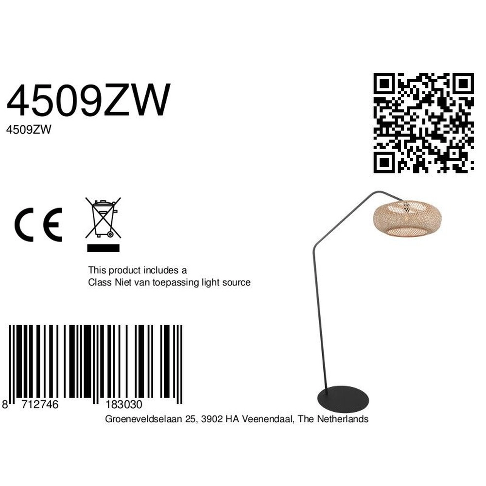 Bogenlampe ZigZag mit Rattanhaube Steinhauer 8712746183030
