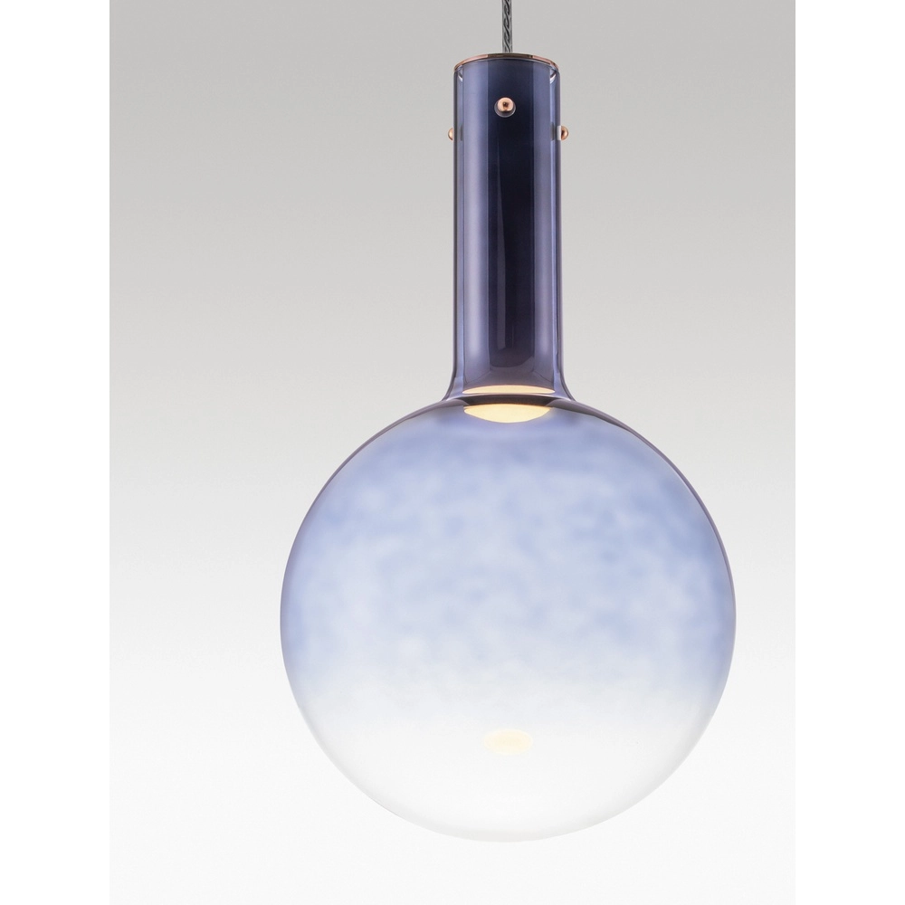 Pendelleuchte Nostos blaues Glas
