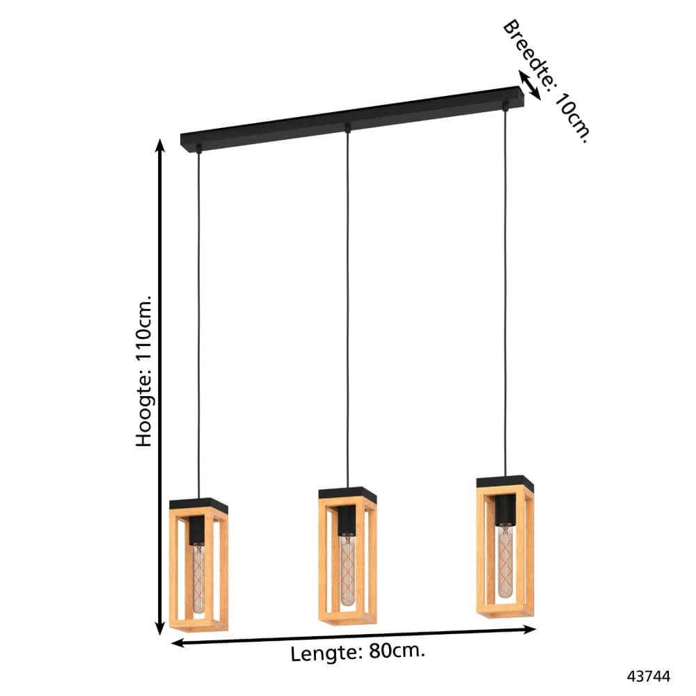 Esstischlampe aus Holz Nafferton Eglo 9002759437442