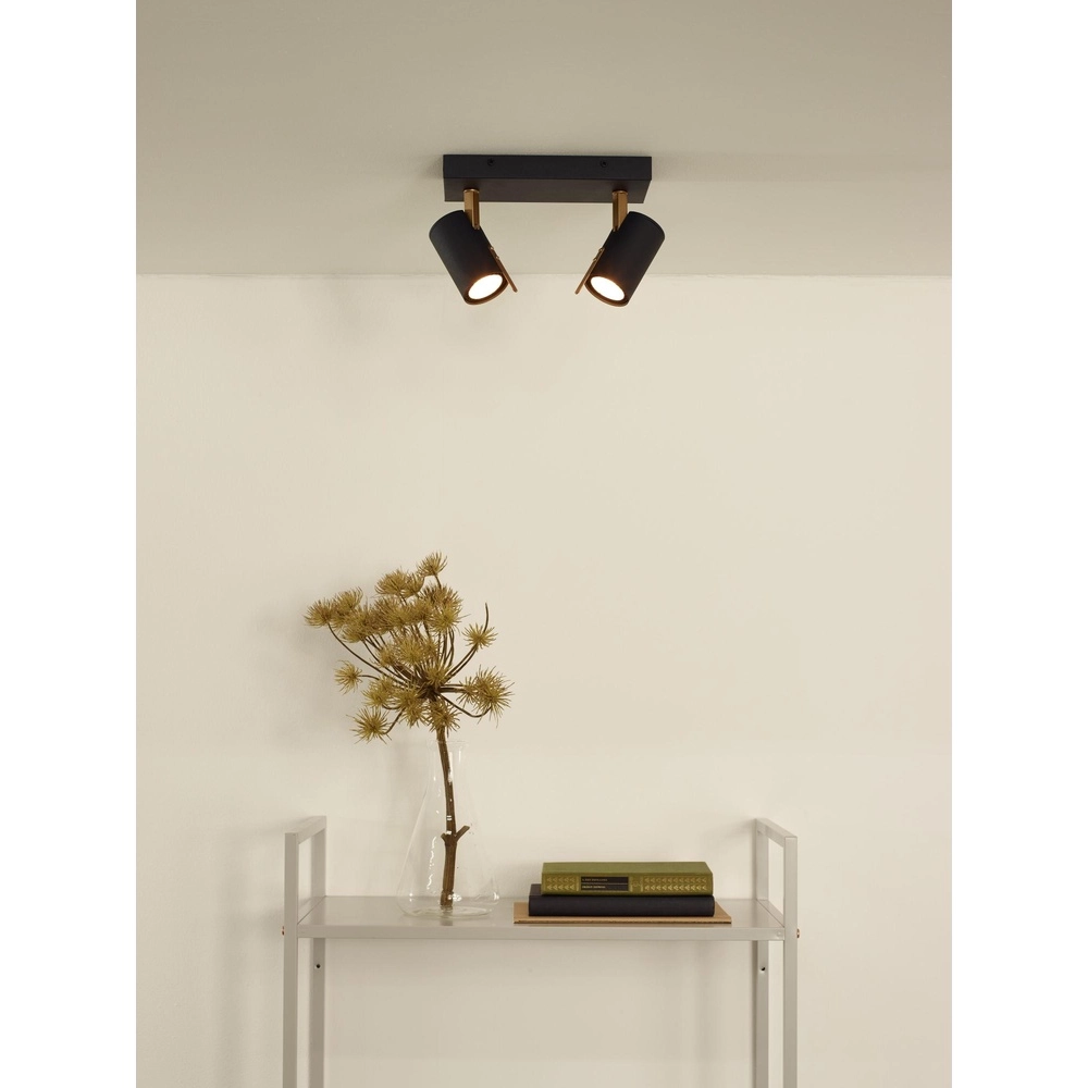 Deckenlampe Grony 2-Licht Schwarz Lucide 5411212176905