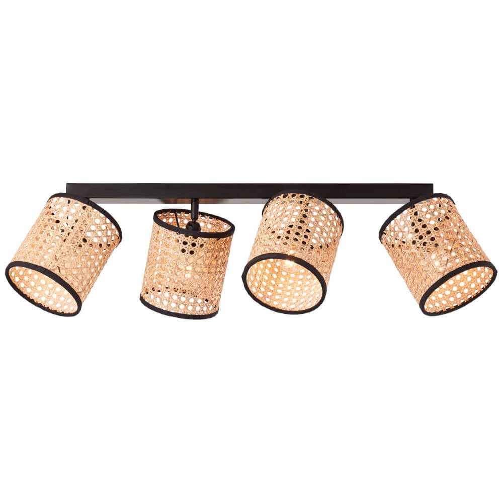 Flecken Wiley 4-helles Schwarz mit Rattan