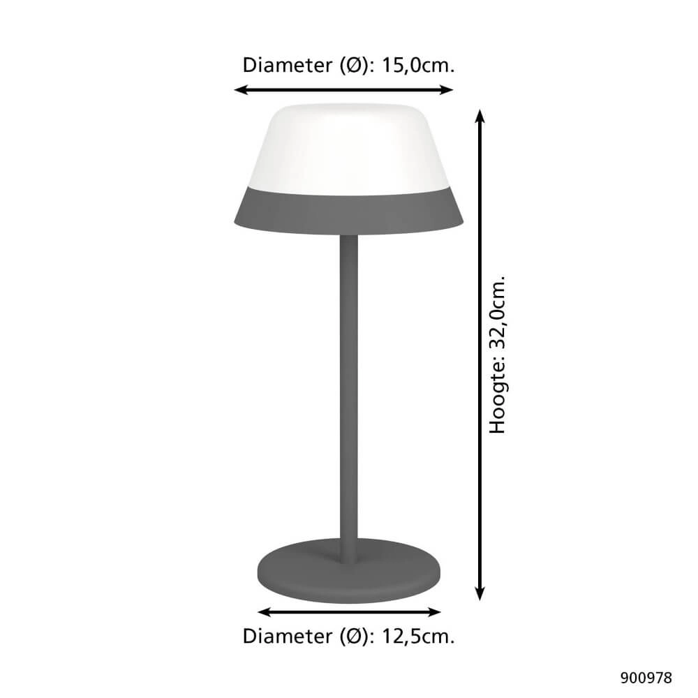 Tischlampe Meggiano Design grau Eglo 9008606297696