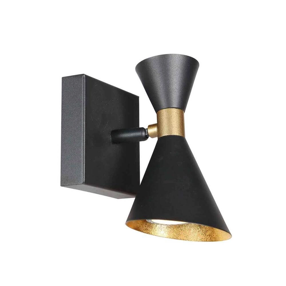 Design-Wandleuchte Preto schwarz mit gold