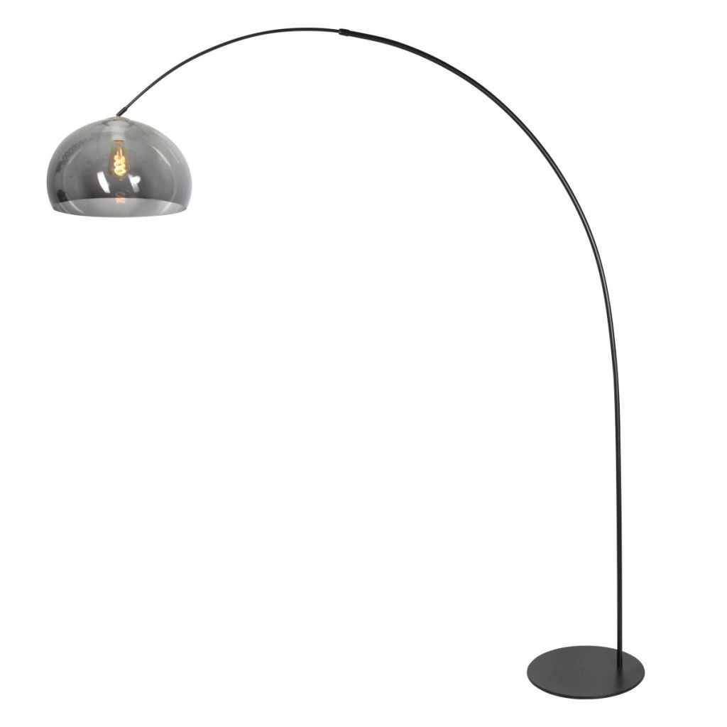 Schwarze Bogenlampe Curve mit Rauchglas Steinhauer 8712746190595