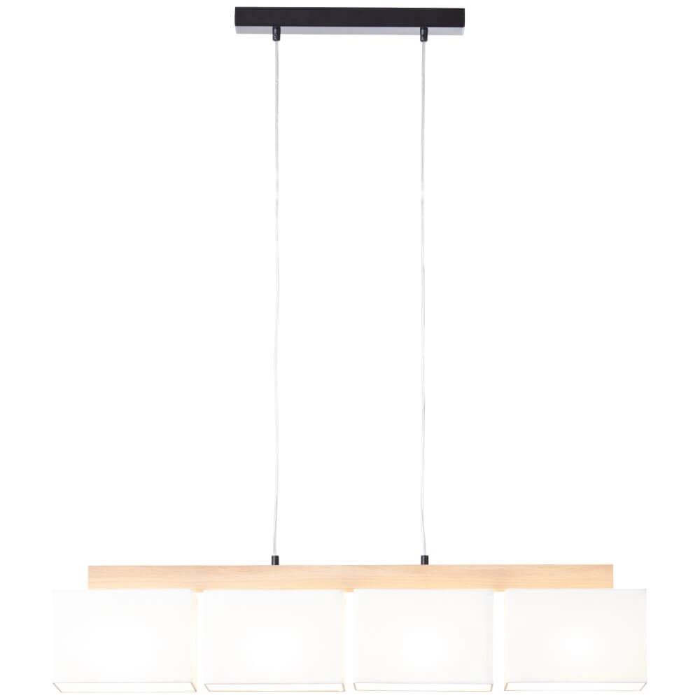Hängelampe Rayan weiß mit Holz Brilliant 4004353393662