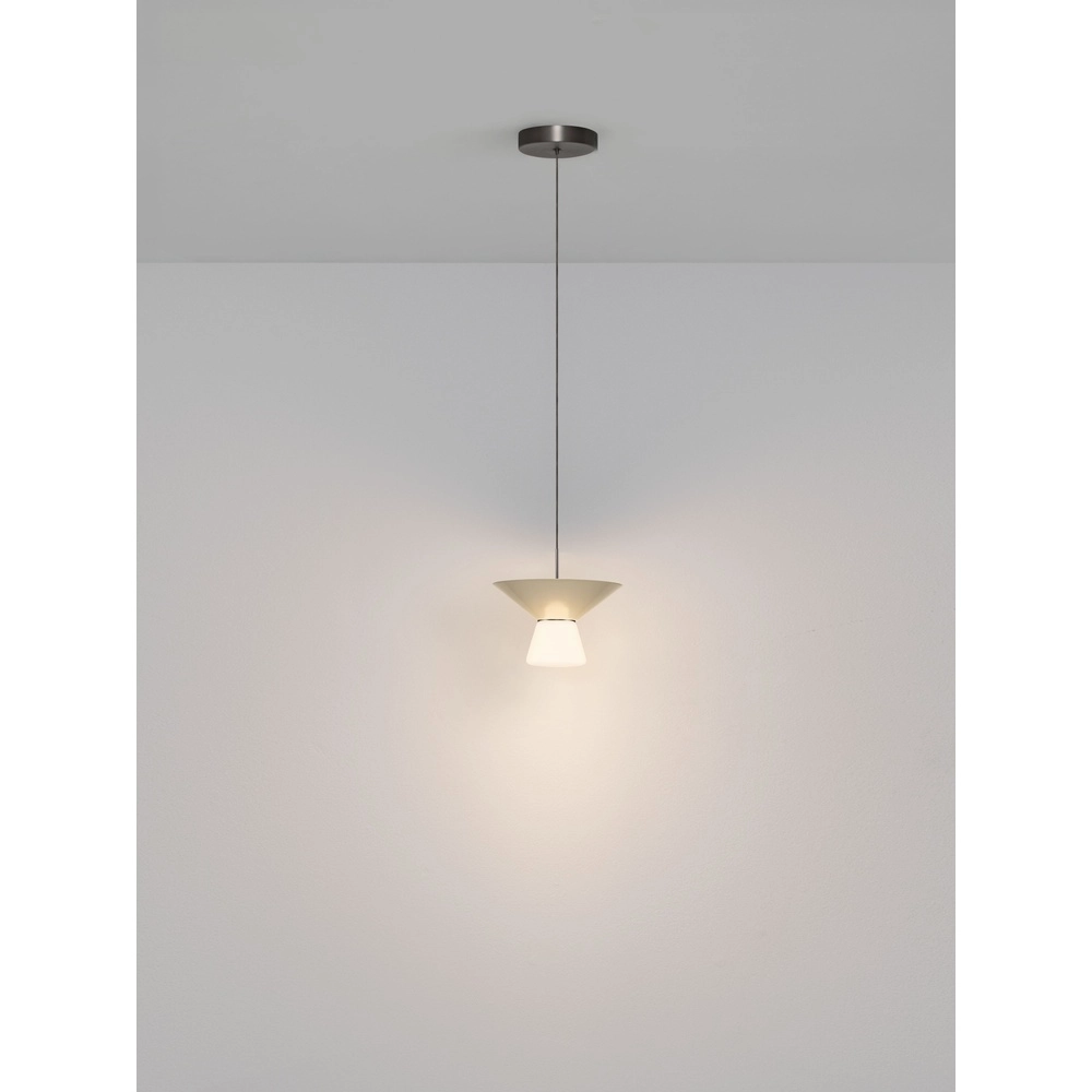 Design-Pendellampe Baris weiß mit grauem Ø 22 cm Lyora 5212017495273