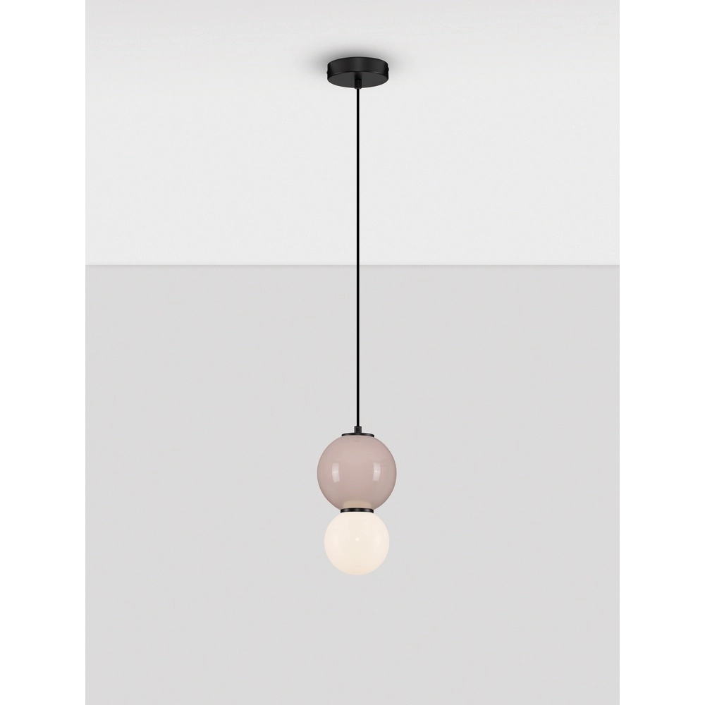 Pendelleuchte Noesis Ø 15cm mokkabraun mit weiß Lyora 5212017483713