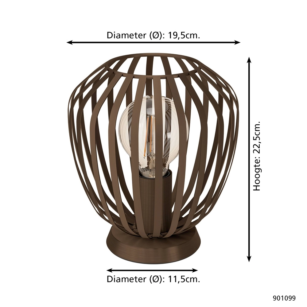 Bronzene Tischlampe Espinal Ø 19,5cm - 1x E27 Eglo 9008606312603