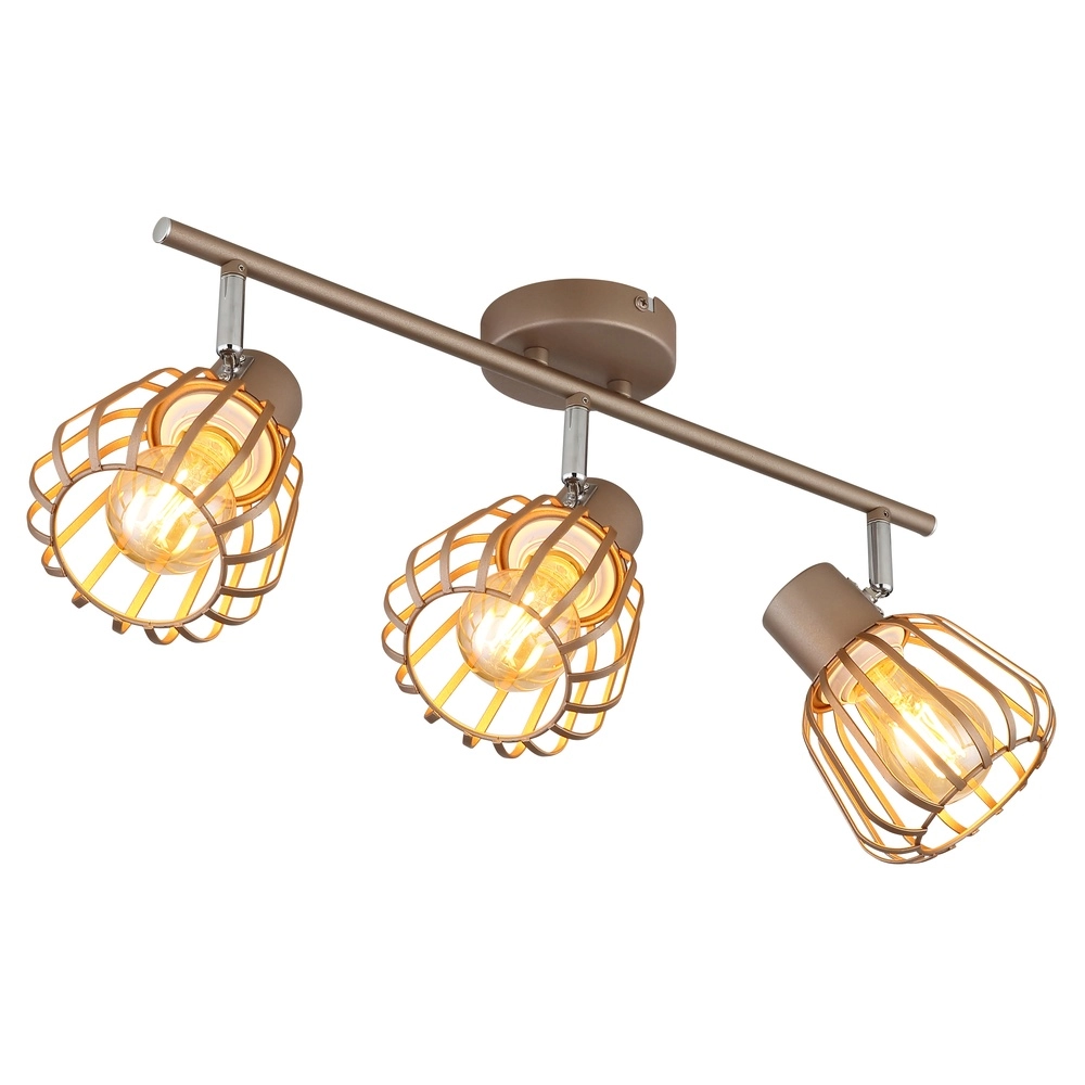 Deckenlampe Olin 3-hell Kaffeebraun