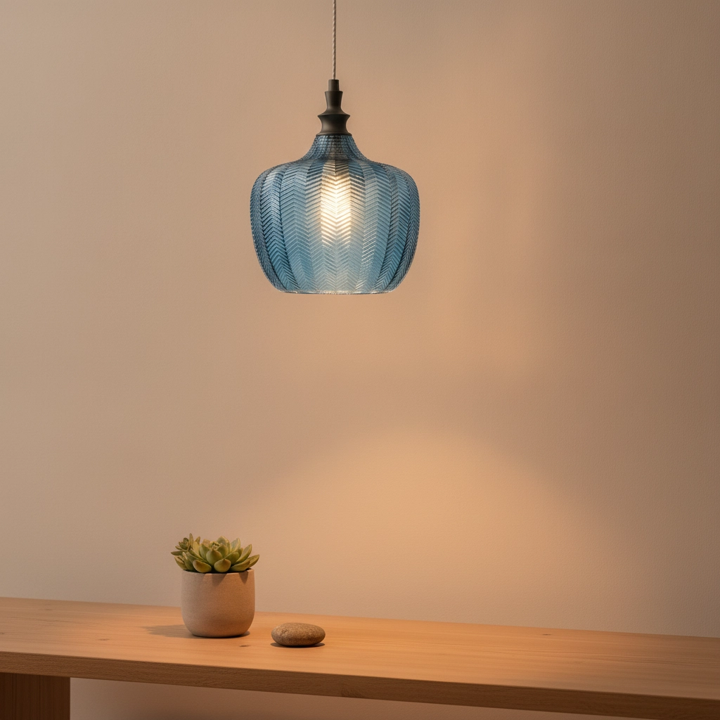 Pendelleuchte Loni blaues Glas