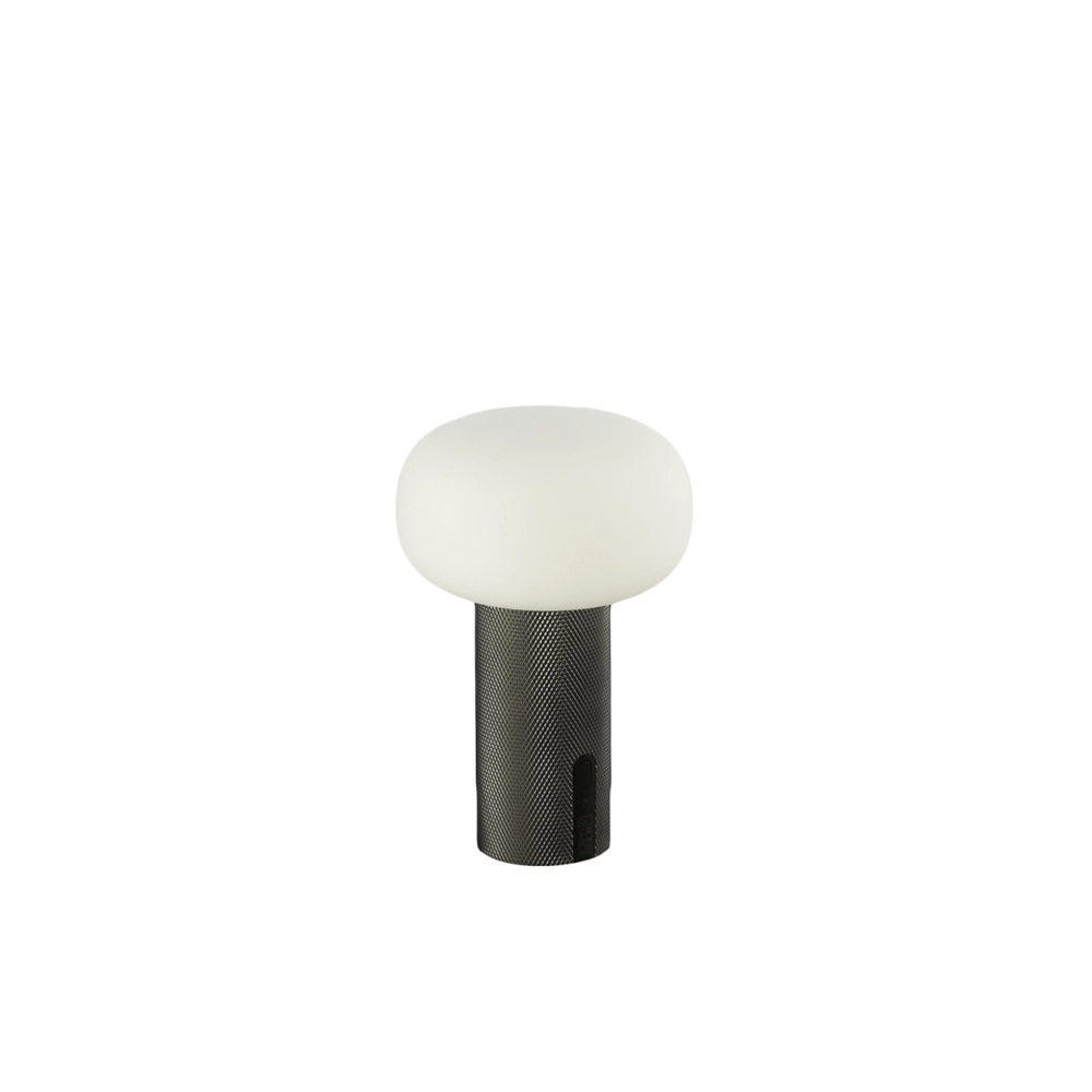 Design-Tischlampe Antibes mini Nickel wiederaufladbar