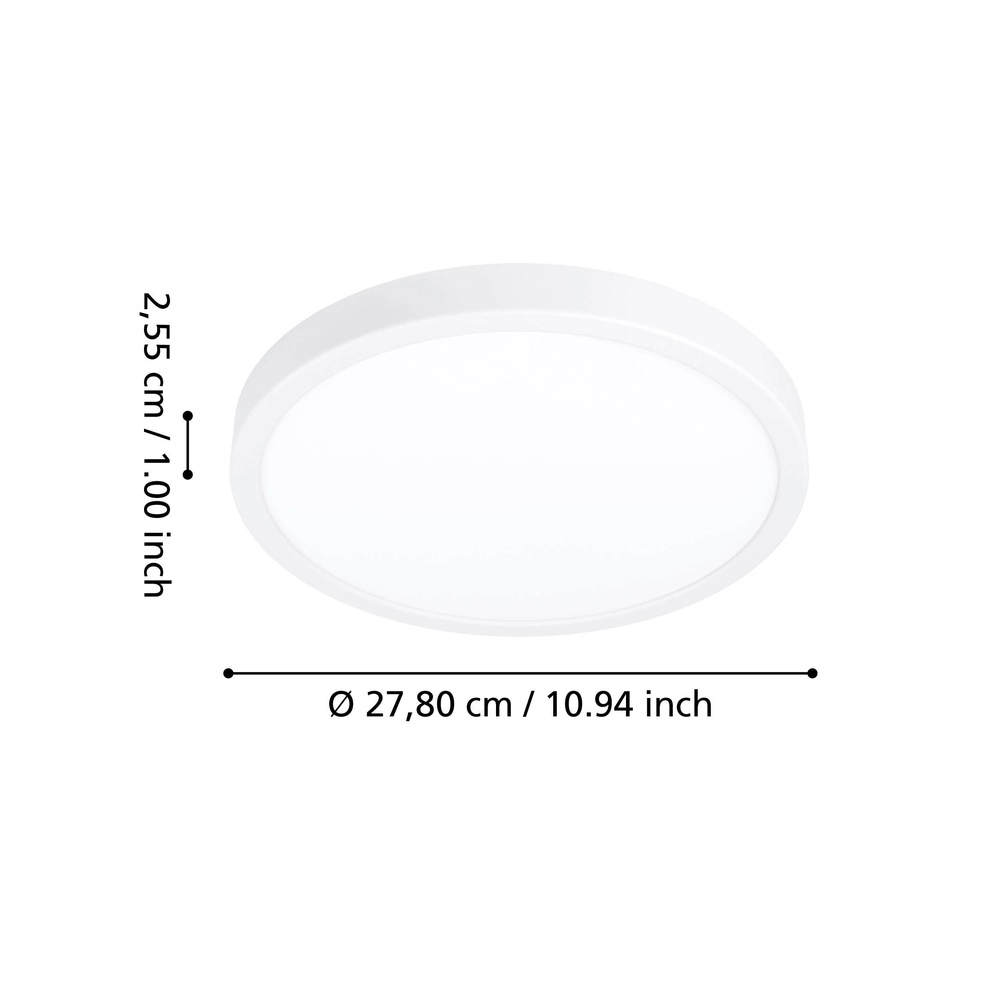 Deckenlicht IP44 Fueva 6-Z rund – weiß – Ø 27,8 cm Eglo 9008606330553
