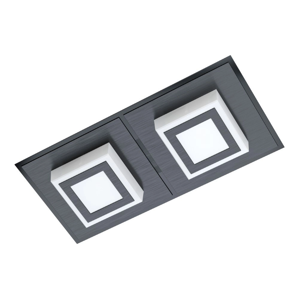 LED-Deckenlampe Masiano 1 2-helles Schwarz