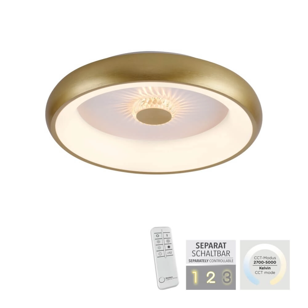 Runde Deckenleuchte Vertigo Messing Ø 46,5cm Just Light 4043689994716
