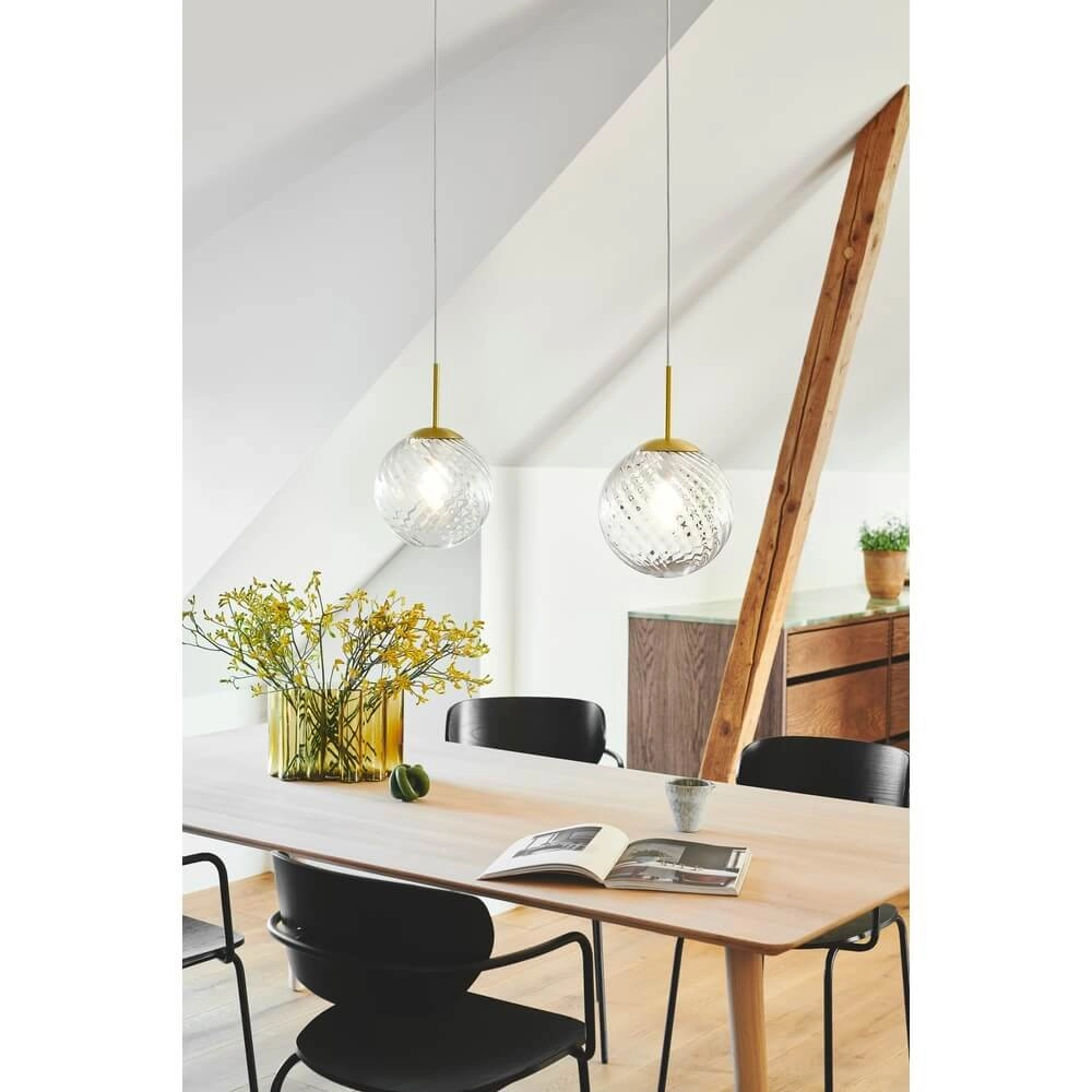 Pendelleuchte aus Glas Chisell Messing Ø 25cm Nordlux 5704924015656