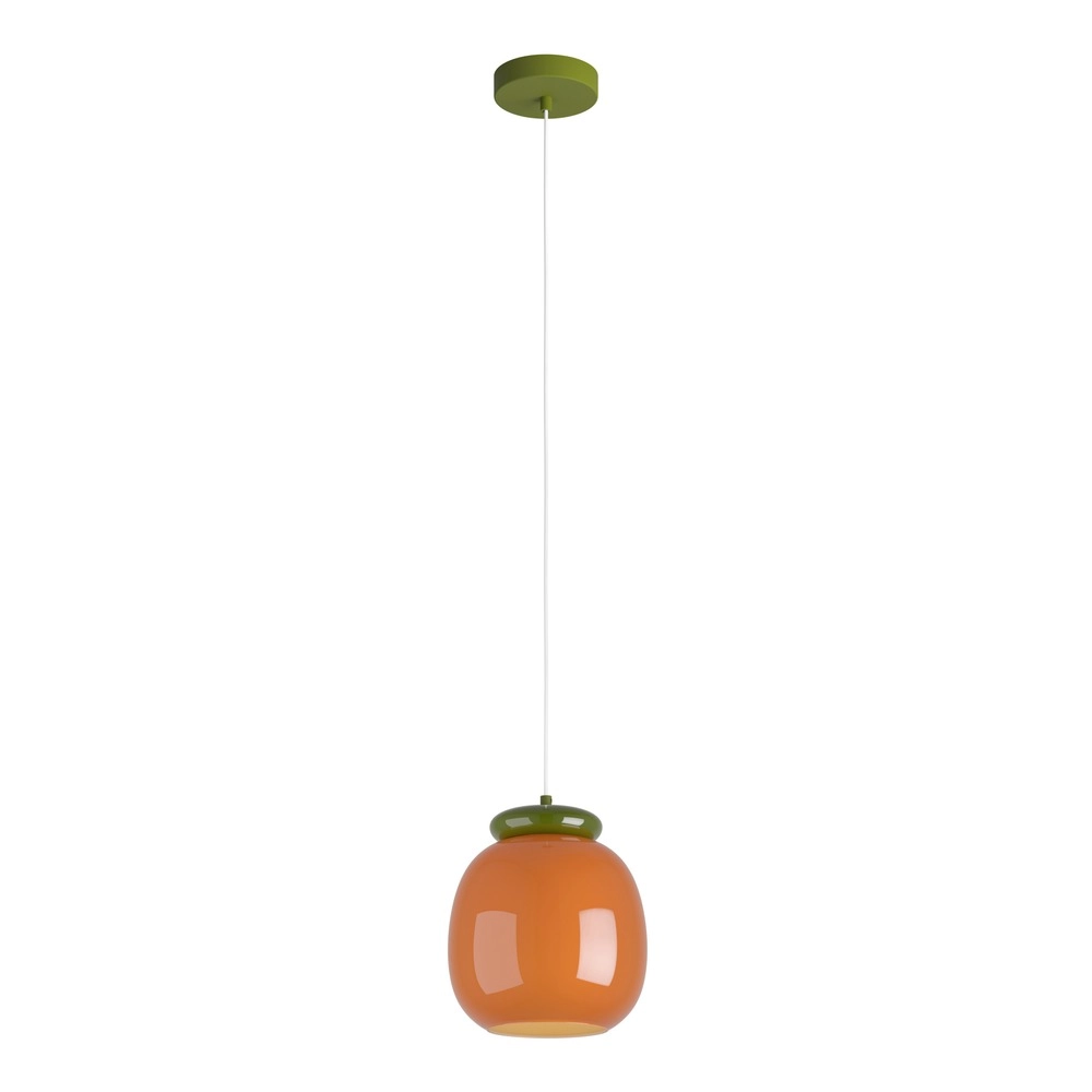 Design-Pendellampe Berardelli orange mit grünem Ø 23 cm