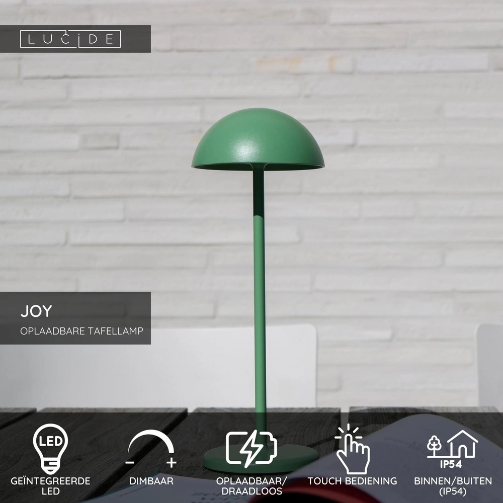 Wiederaufladbare Tischlampe Joy IP54 grün Lucide 5411212151964