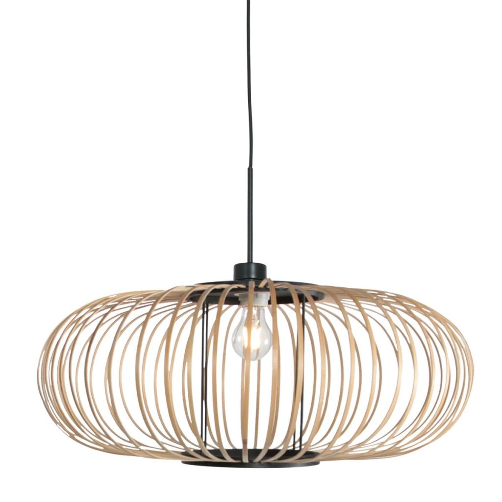 Pendellampe Silva mit Bambusschatten Ø60 cm