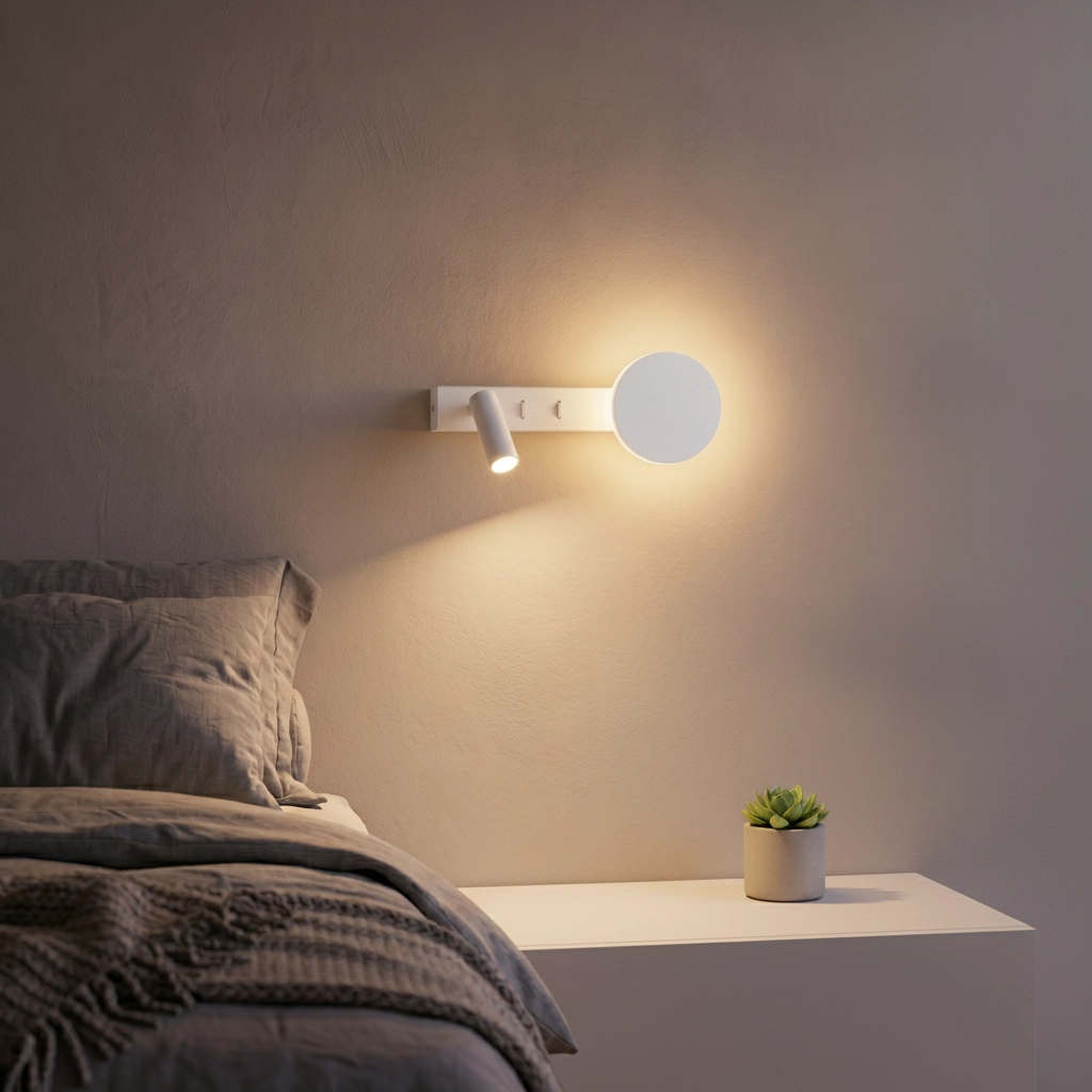 Nachttischlampe Noima weiß
