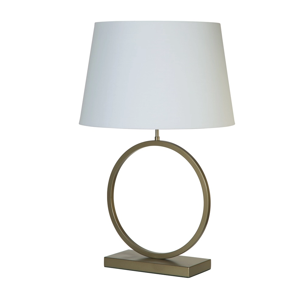 Tischlampe Elegant Bronze mit weißer Kappe