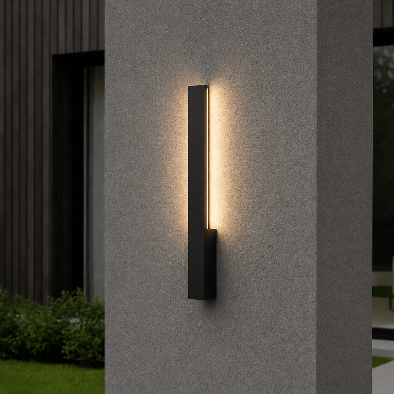 Schlanke Wandleuchte Isos schwarz 61cm