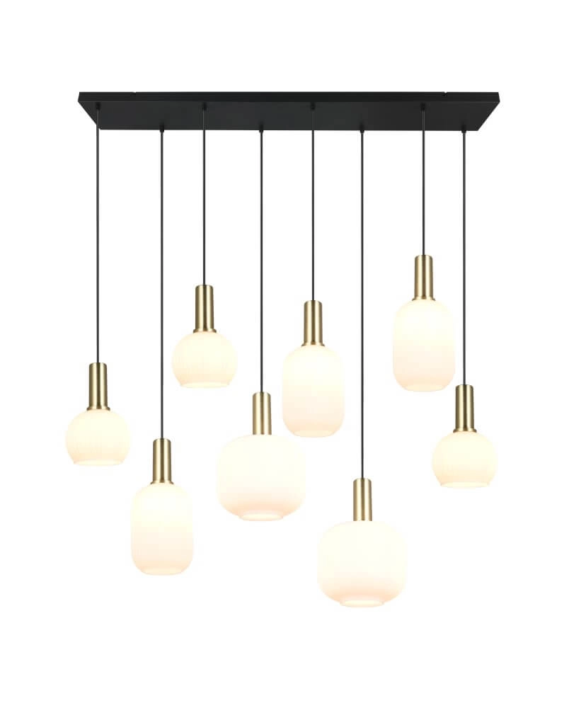 Hängelampe für das Esszimmer Diva 8-flammig – weißes Glas Trio 4017807614527