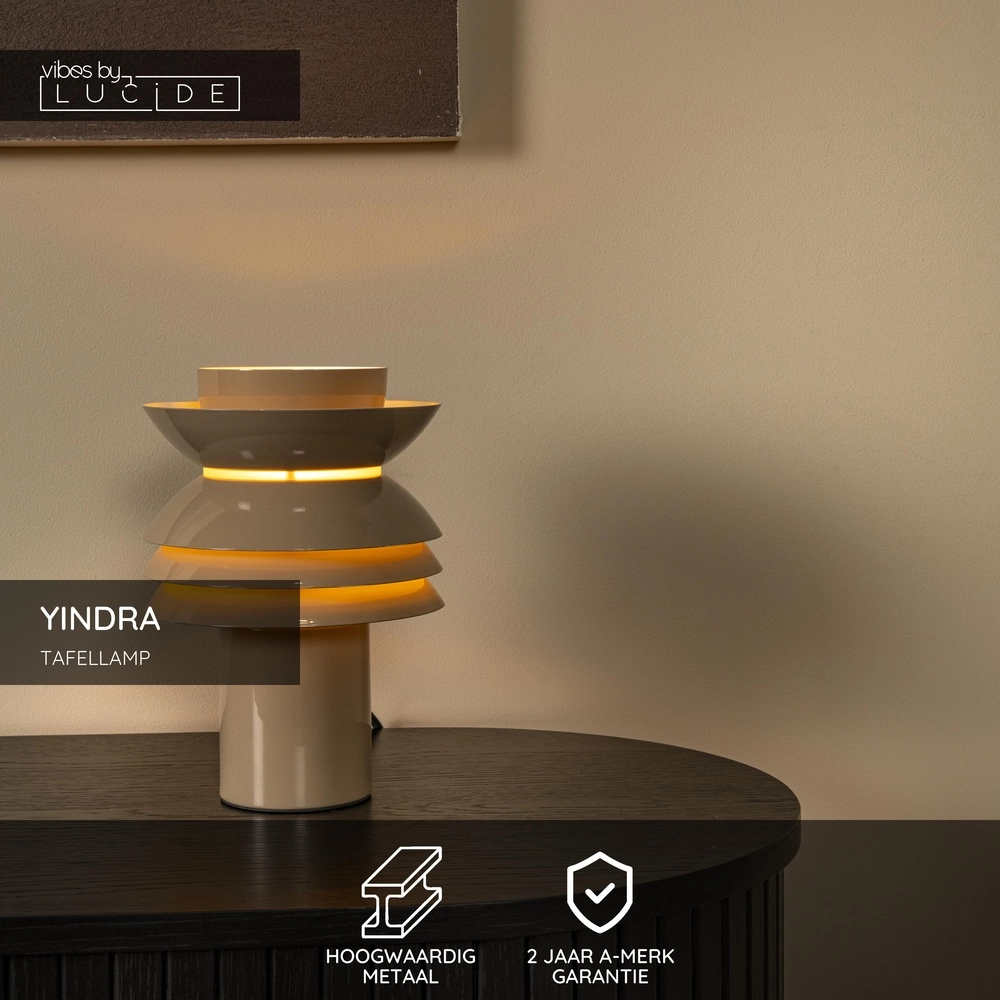 Tischlampe Yindra taupe Lucide Vibes 5411212650160