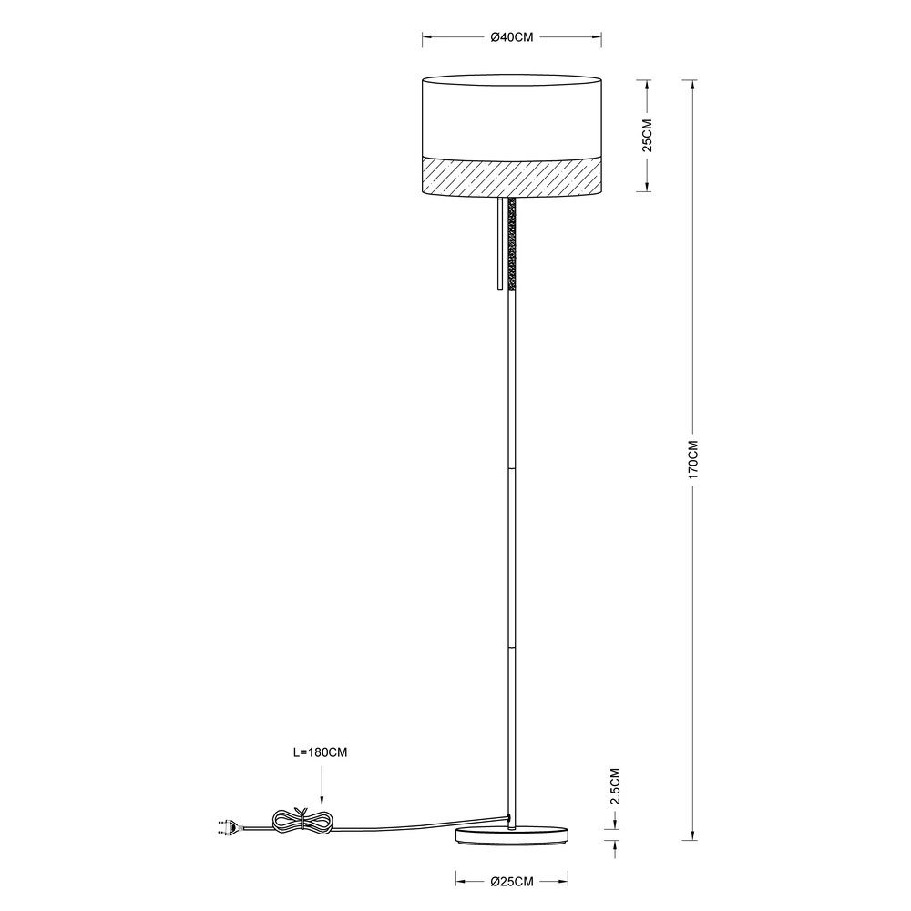 Stehlampe Chipsy mit Holzoptik Ø 40 cm Globo 9007371337811