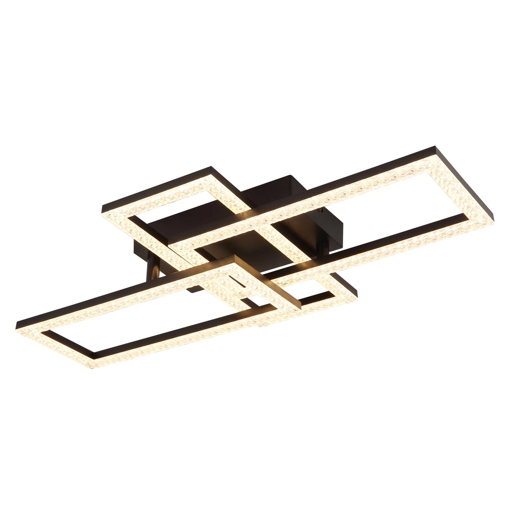 Deckenlampe mit schwarzem Design Sapena mit Kristall