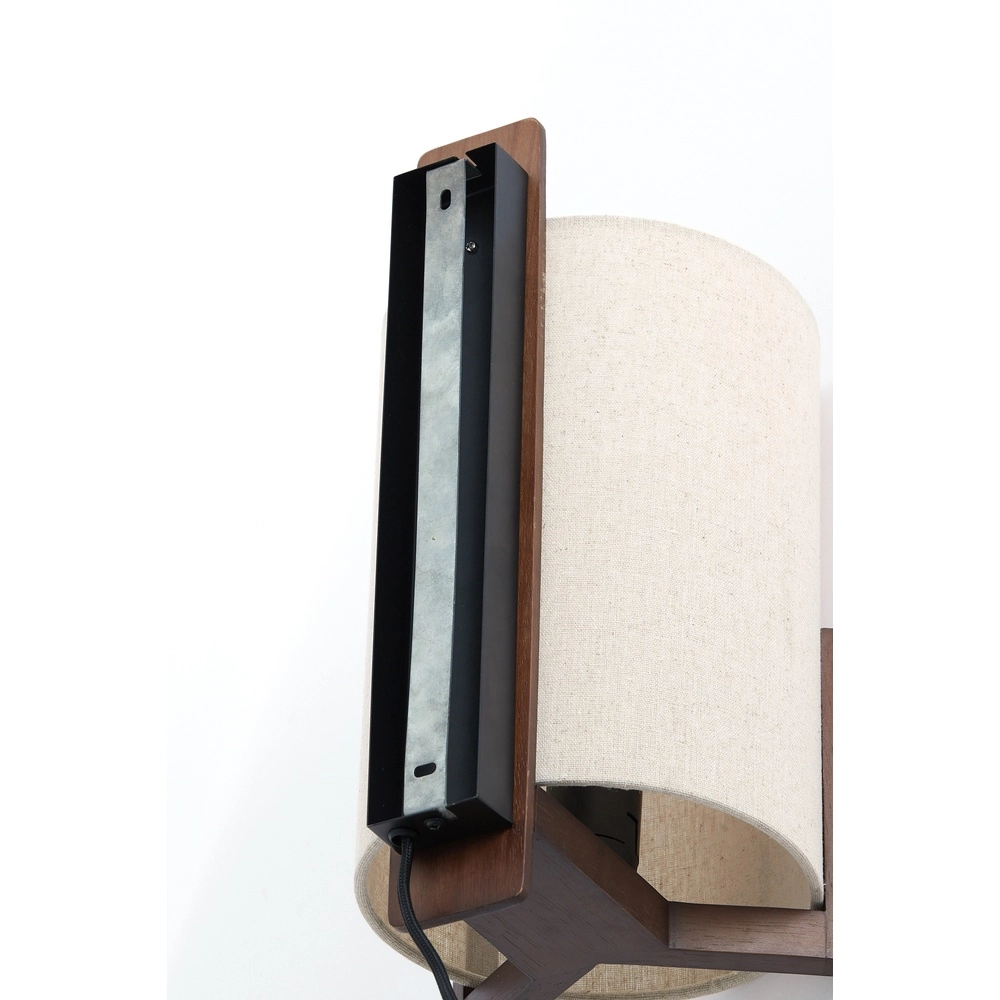 Wandlampe im dänischen Design Litto Walnussbraun mit Leinen Light & Living 8717807792732