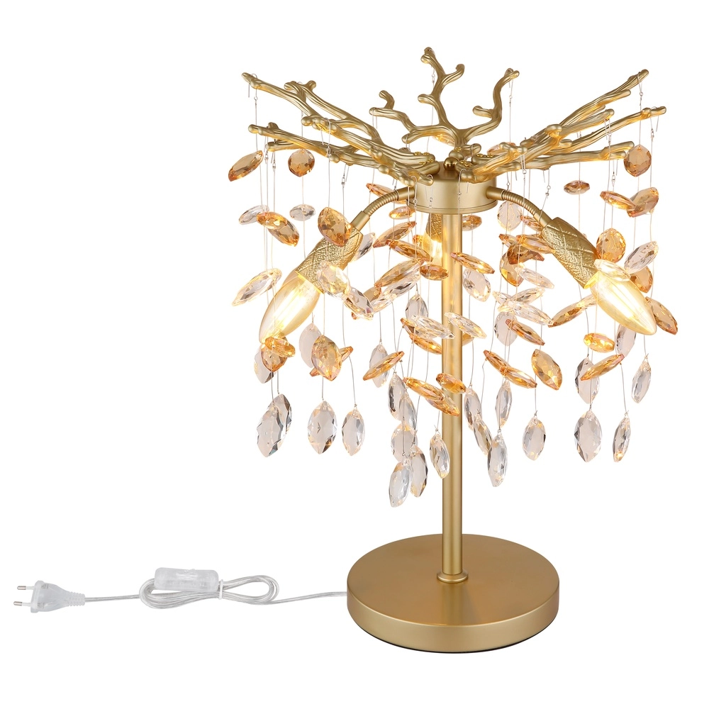 Tischlampe Queena goldene Ø 36cm Globo 9007371528684