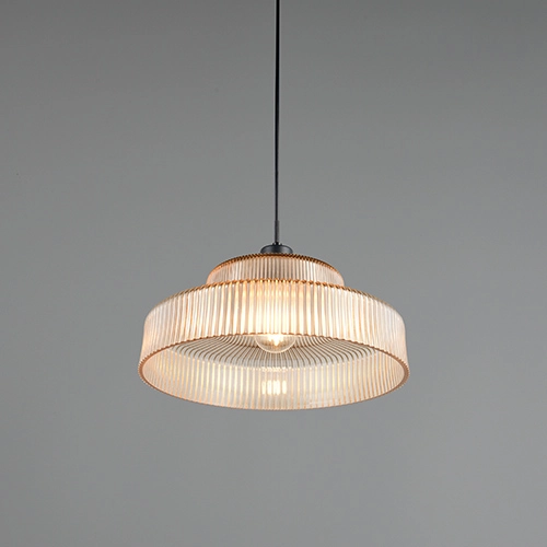 Klassische Pendellampe Abella Bernsteinglas Trio 4017807682021
