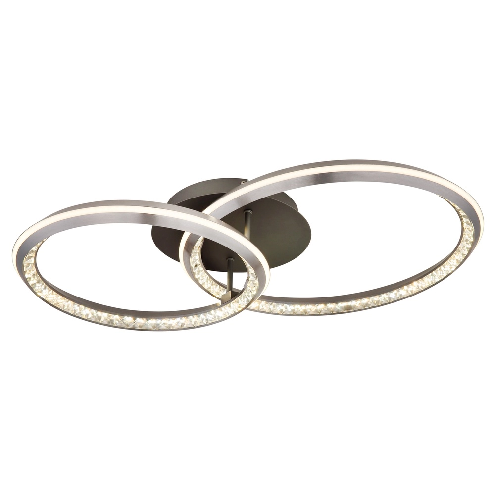 Design-Deckenlampe Alaina 2 Ringe grau
