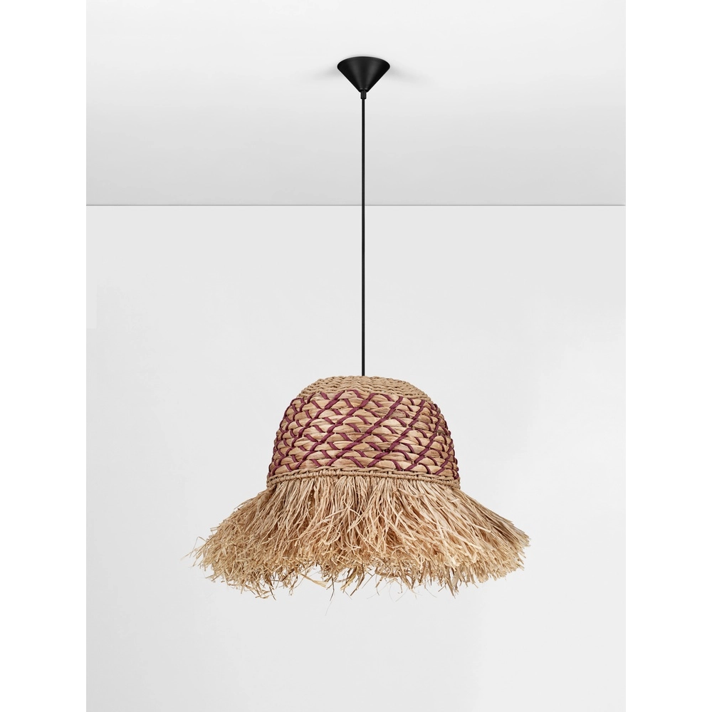Stroh-Lampe Sorello Rot mit Braun Lyora 5212017477408