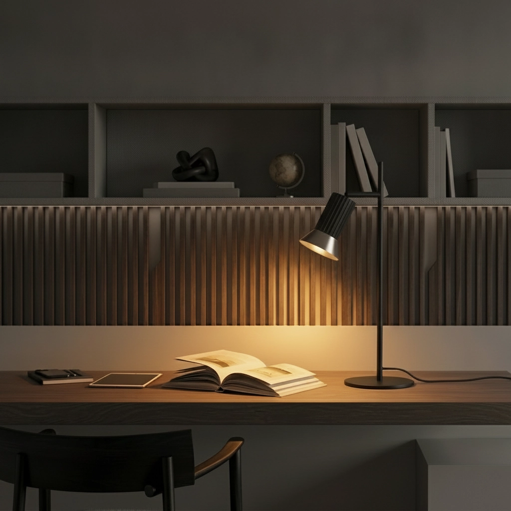 Design-Tischleuchte Luvia schwarz mit bronze
