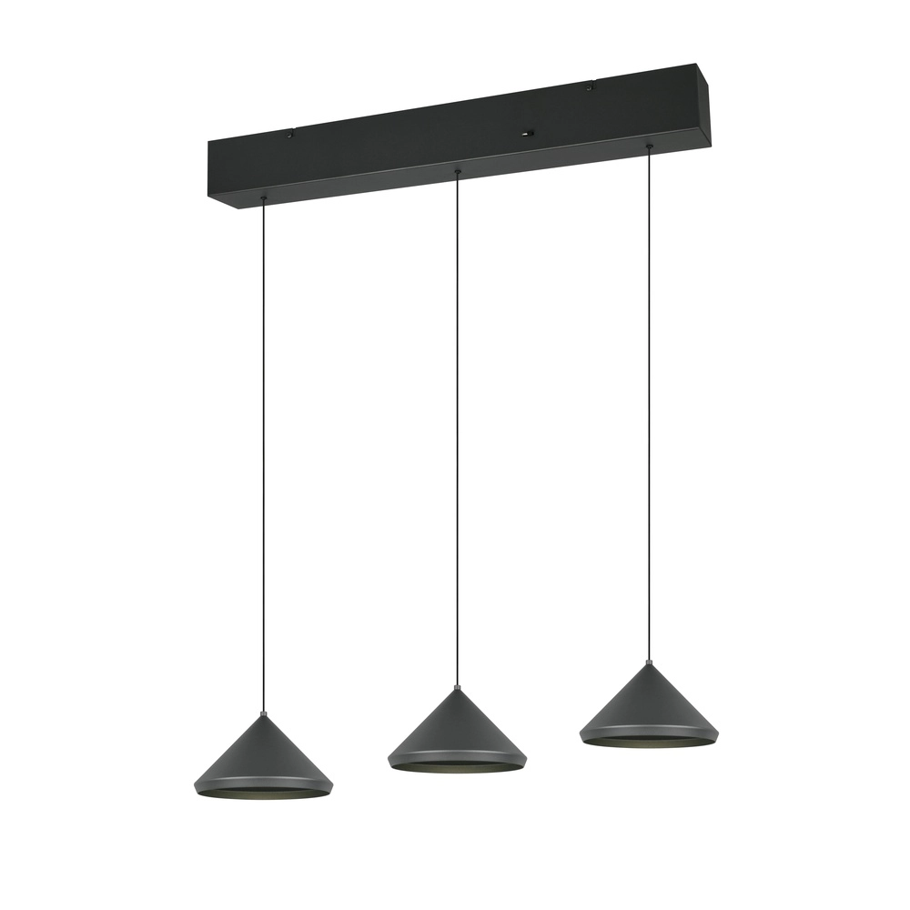 3-flammige Pendelleuchte Laguna schwarz Trio 4017807667646