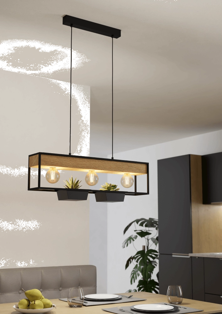 Hängelampe Libertad 1 mit Holz Eglo 9008606243501
