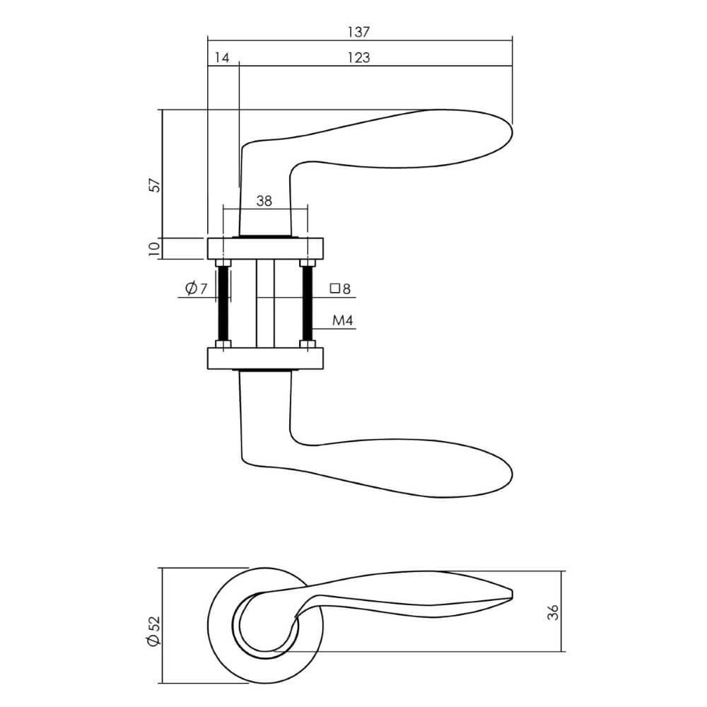 Geformter Türgriff George rund anthrazit Intersteel 8714186539514