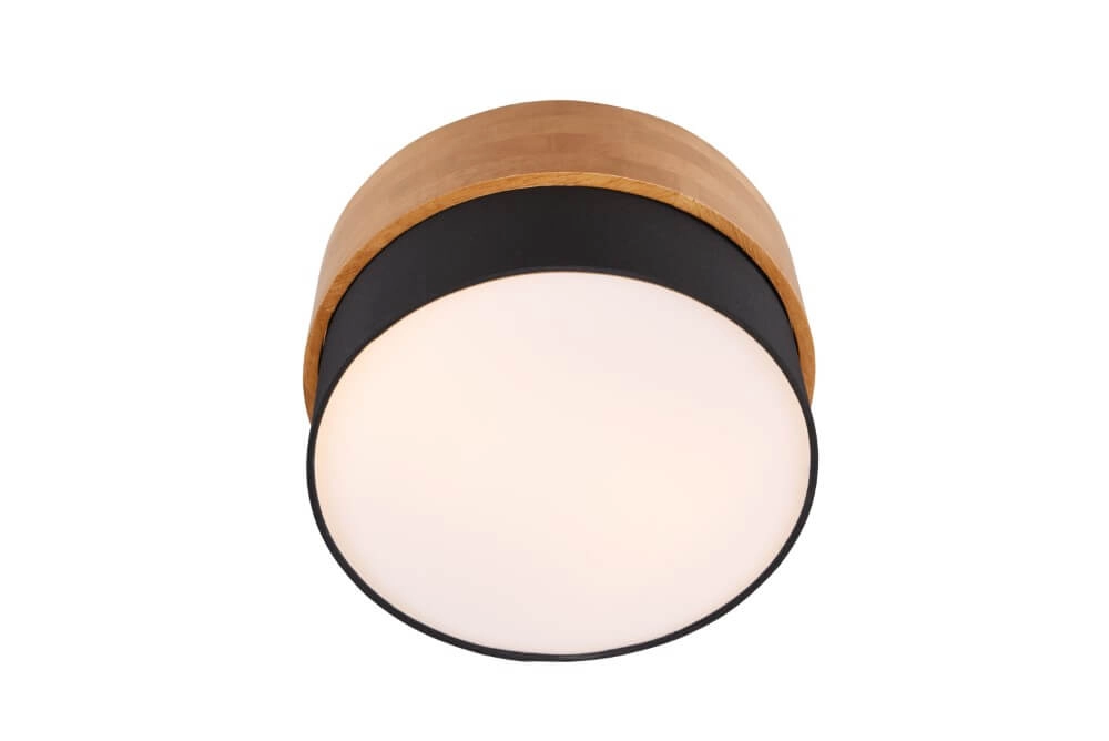 Ø 30cm Deckenleuchte Seasons Holz mit Schwarz Trio 4017807526165