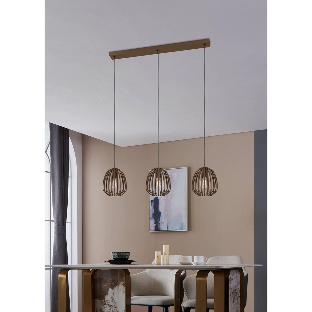 Bronzene Esstischlampe Espinal Ø 19,5cm - 3x E27 Eglo 9008606312597
