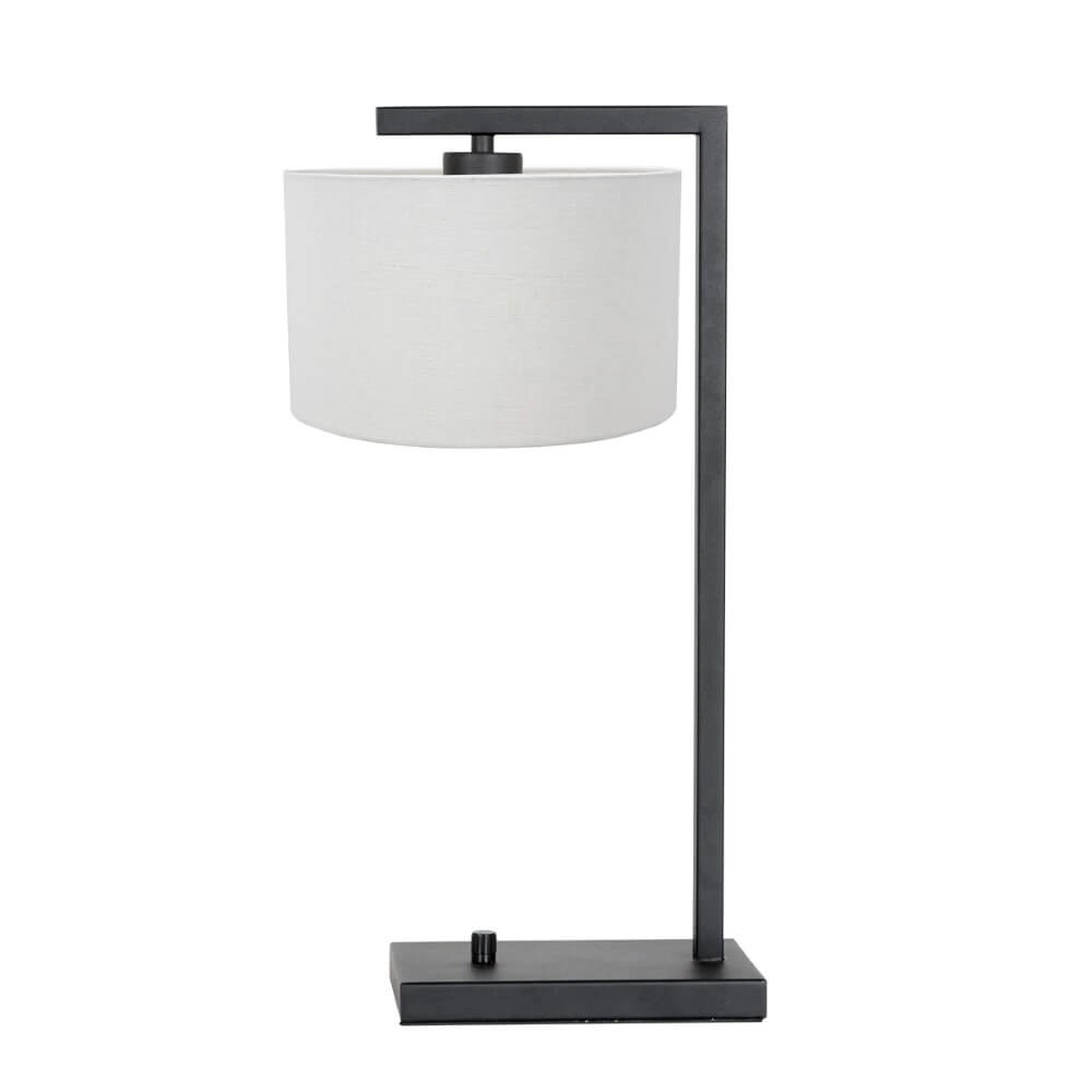 Schlanke Tischlampe Stanger Schwarz mit gebrochenem Weiß Steinhauer 8712746152074