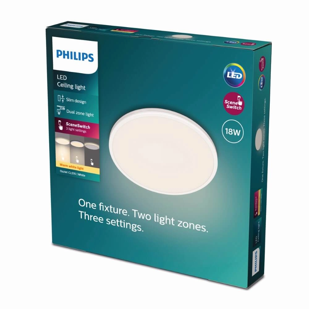 Schwarze Deckenlampe Ozziet Ø 30cm Philips 8719514431904
