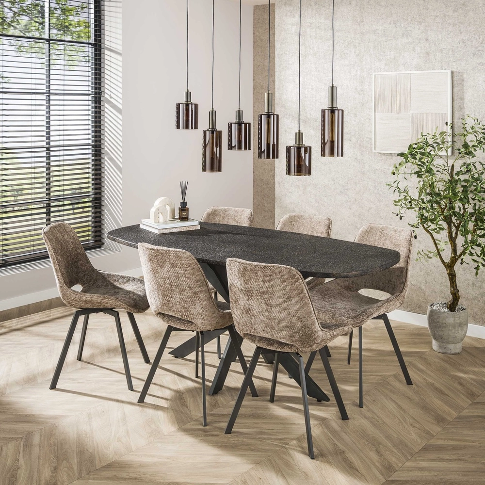 Esstisch-Pendellampe Sepiora Sienabraun – dunkles Glas Lyora 8716803513457