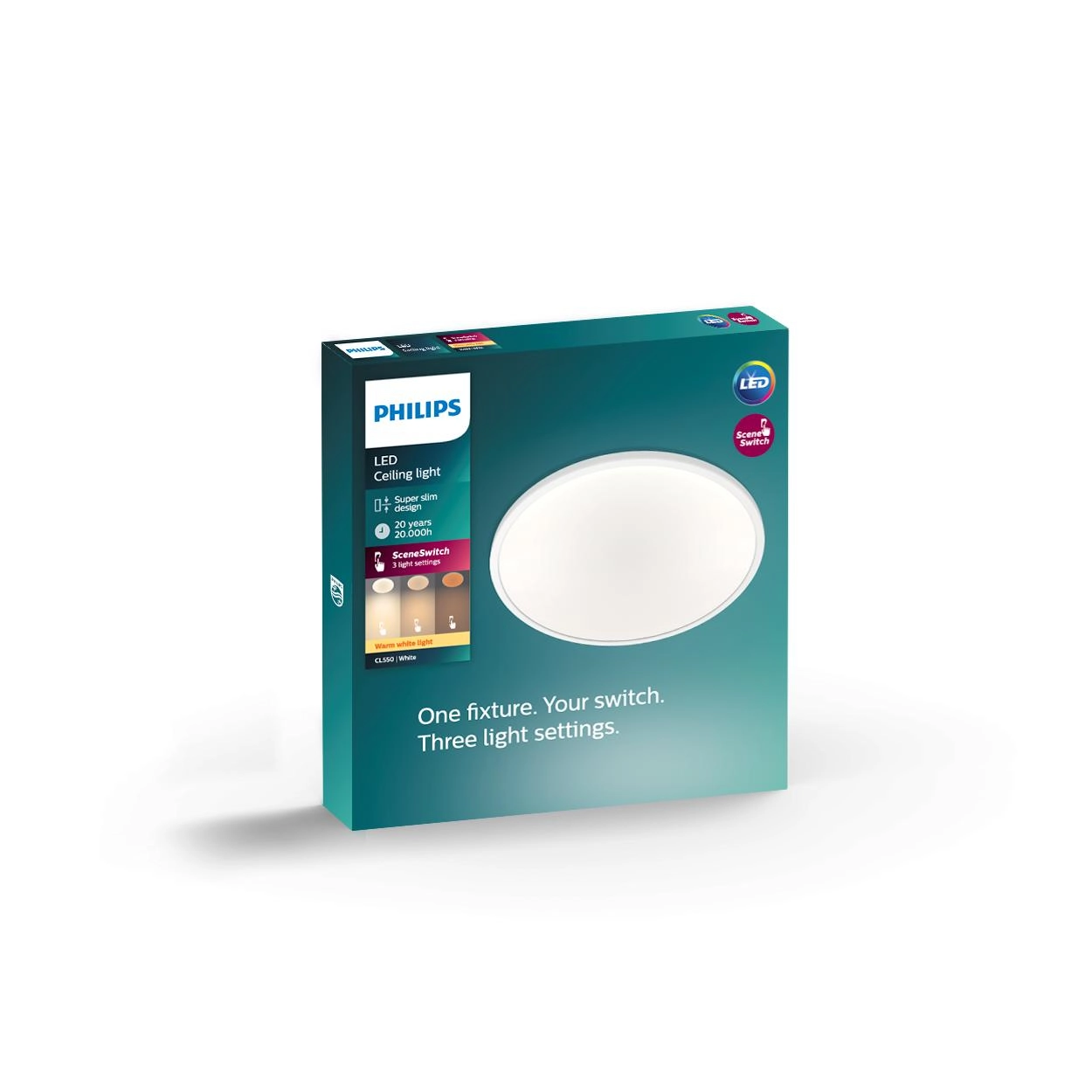 Deckenleuchte Super Slim 2700K weiß Philips 8718699681012