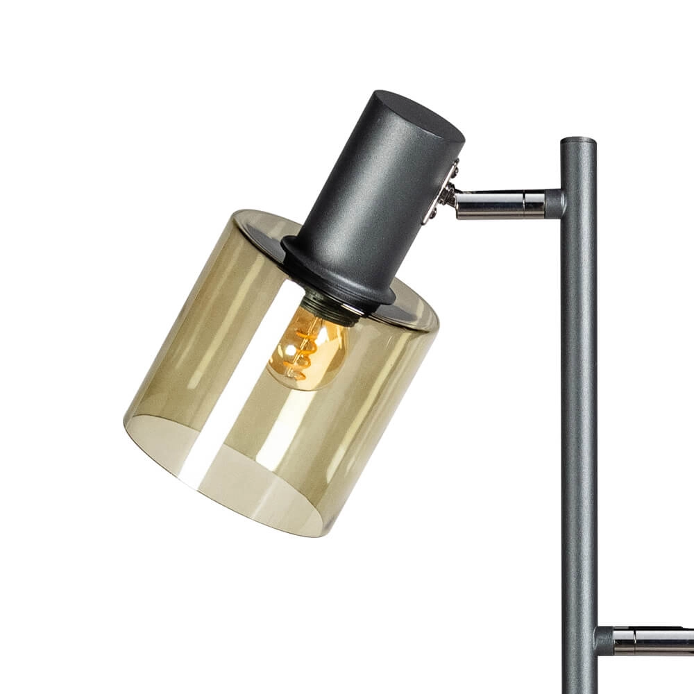 Stehleuchte aus Glas Sledge Glass 3-flammig schwarz mit goldenem Glas ETH 8720195302889