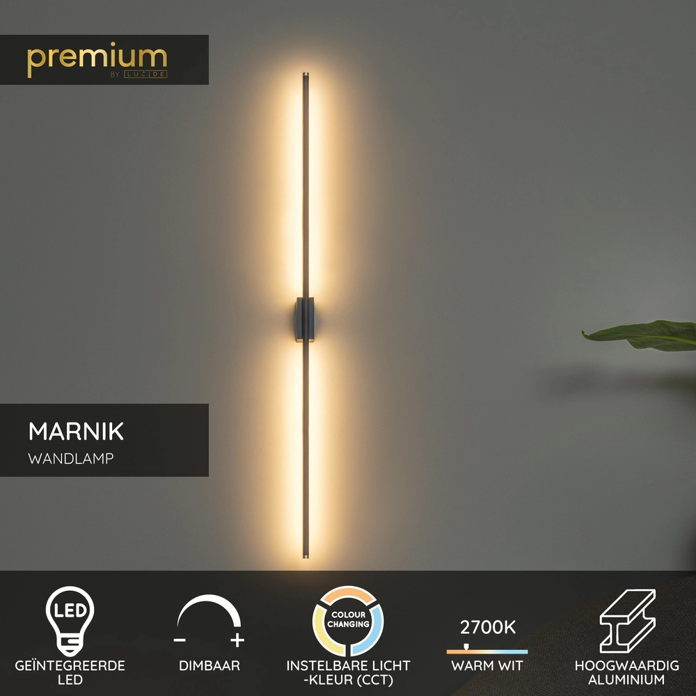 Wandlampe Marnik 94,5 cm schwarz Premium by Lucide 5411212421173