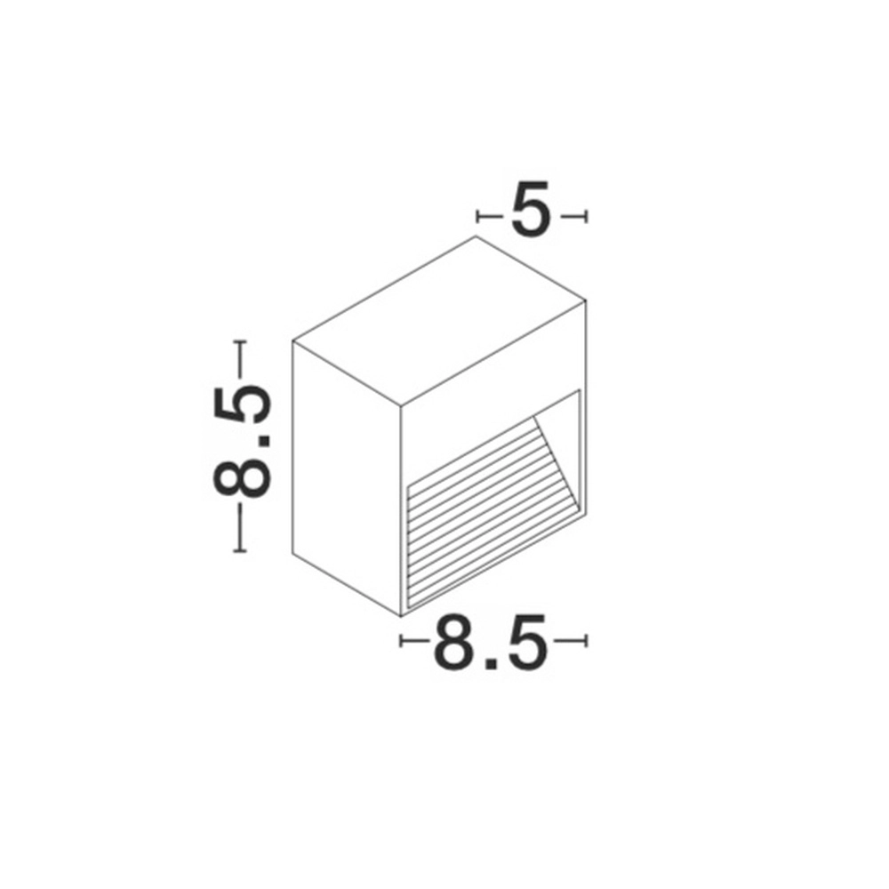 Quadratische Wandleuchte Krypton 8,5cm grau Lyora 5212017409294