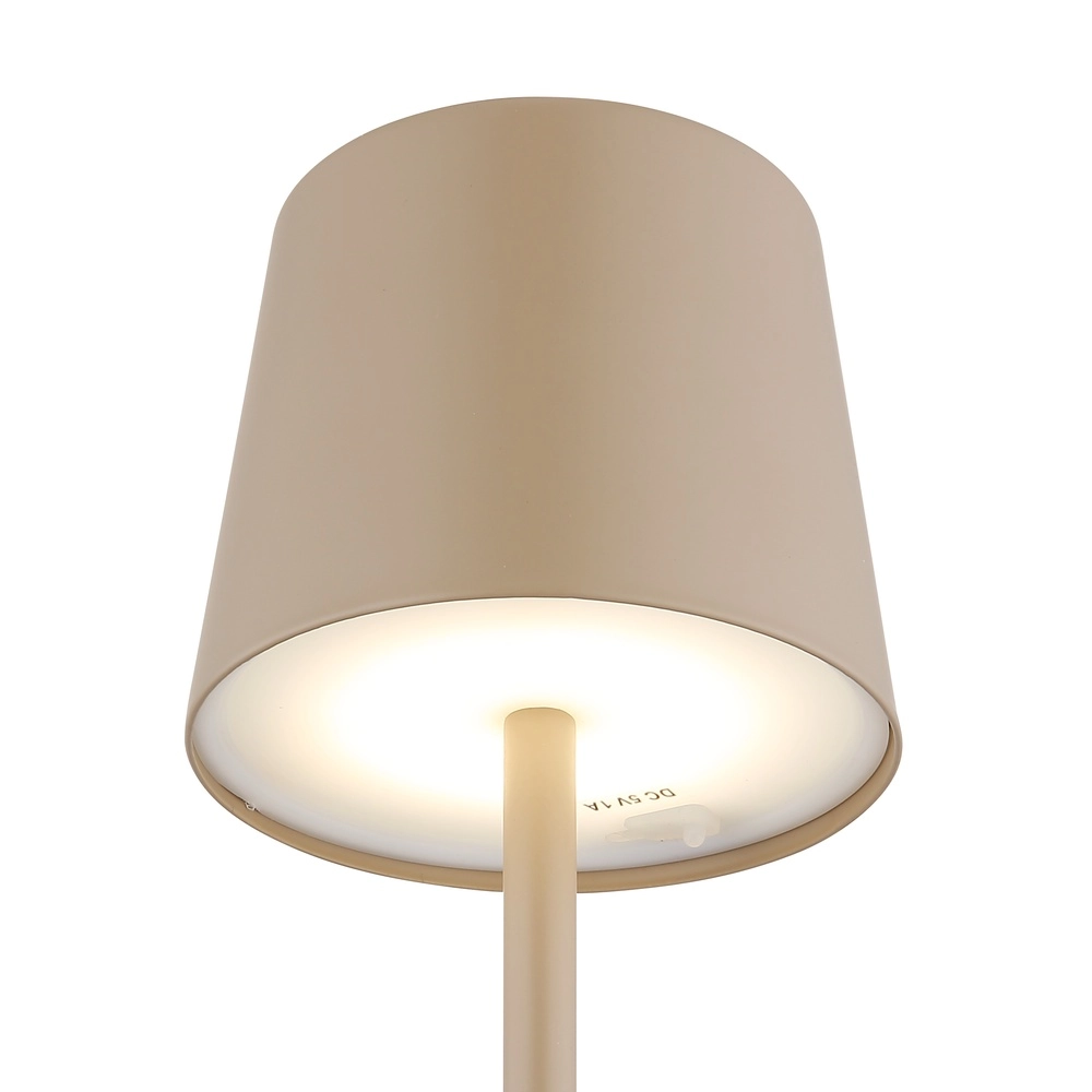 Moderne Tischleuchte Vancouver Sand Braun Wiederaufladbar Globo 9007371525478
