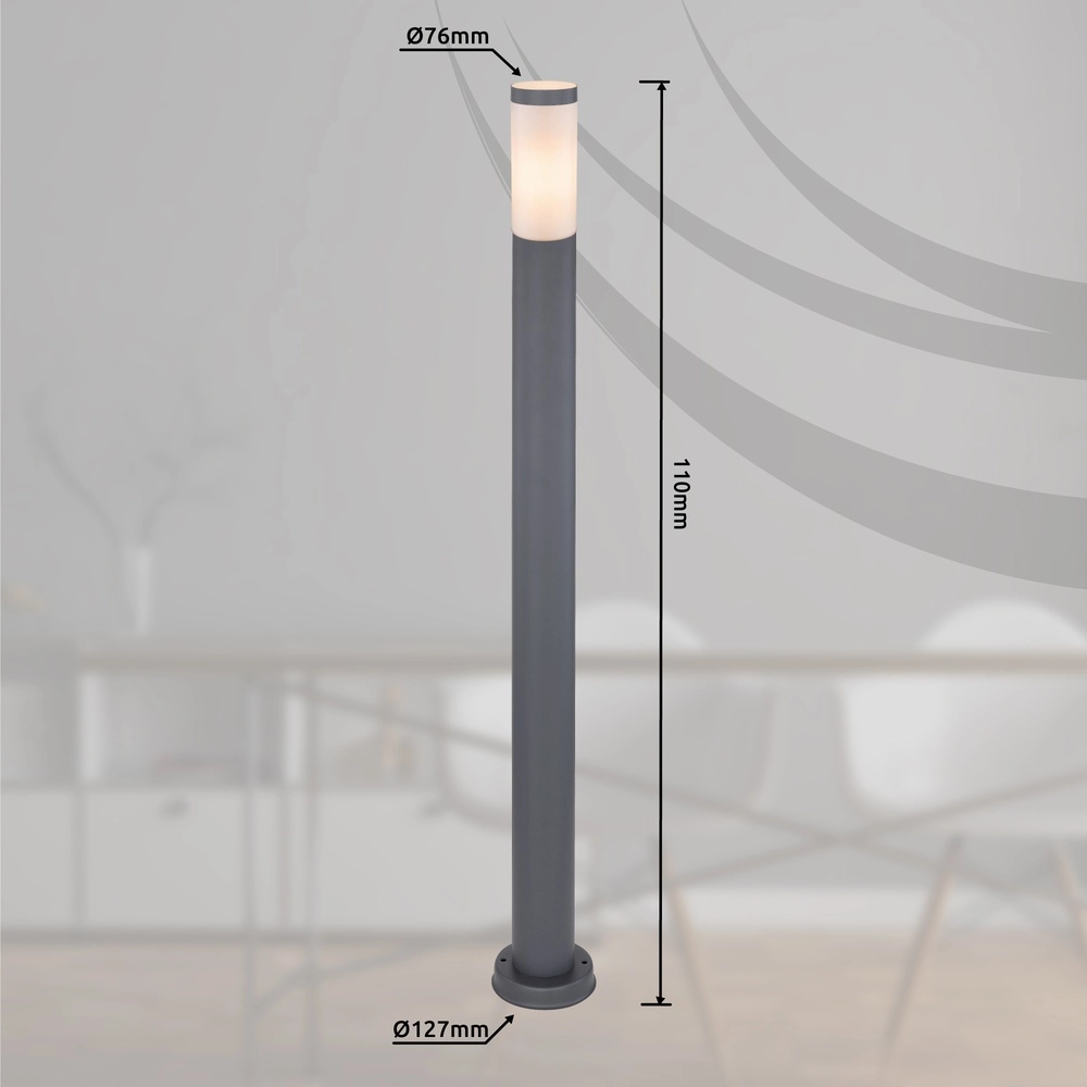 Gartenlampe 110 cm Boston Anthrazit mit Weiß Globo 9007371411665