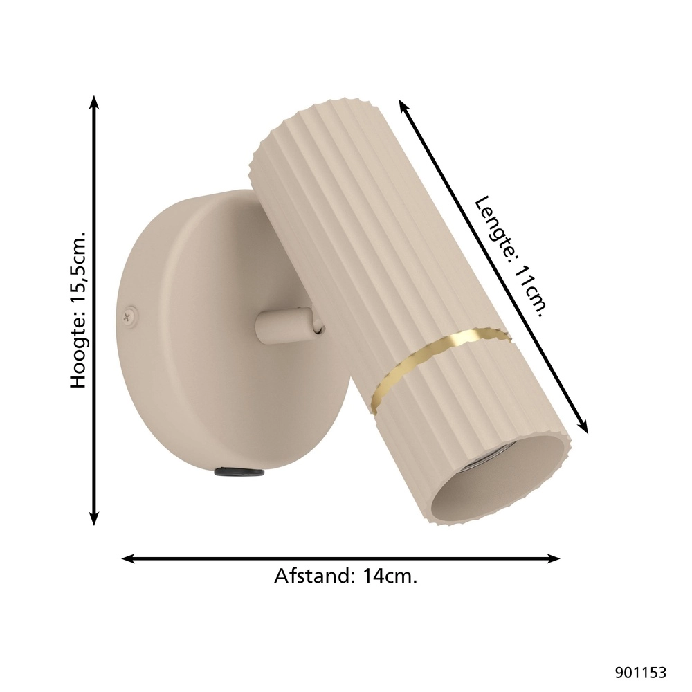 Sandwand-Scheinwerfer Caminia GU10 – mit Stecker Eglo 9008606312504